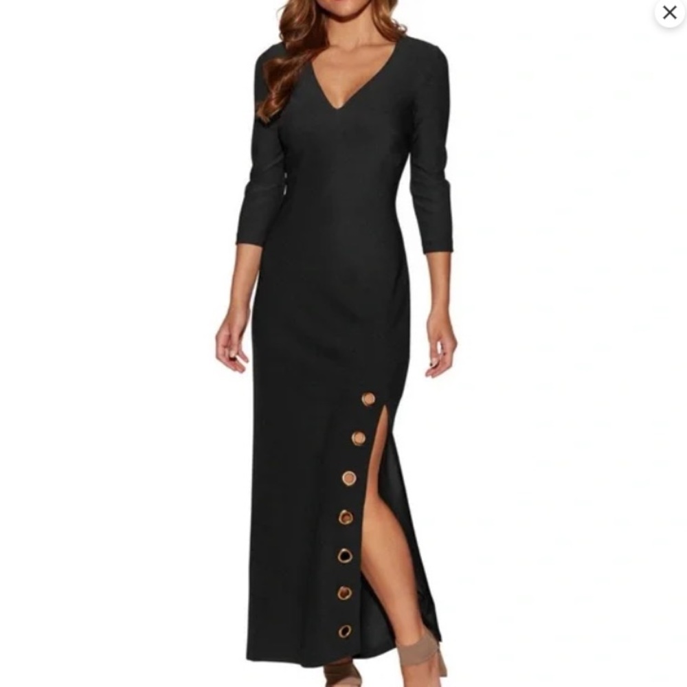 Boston Proper Navy Travel Maxi Dress with Grommet Detail, Size S
